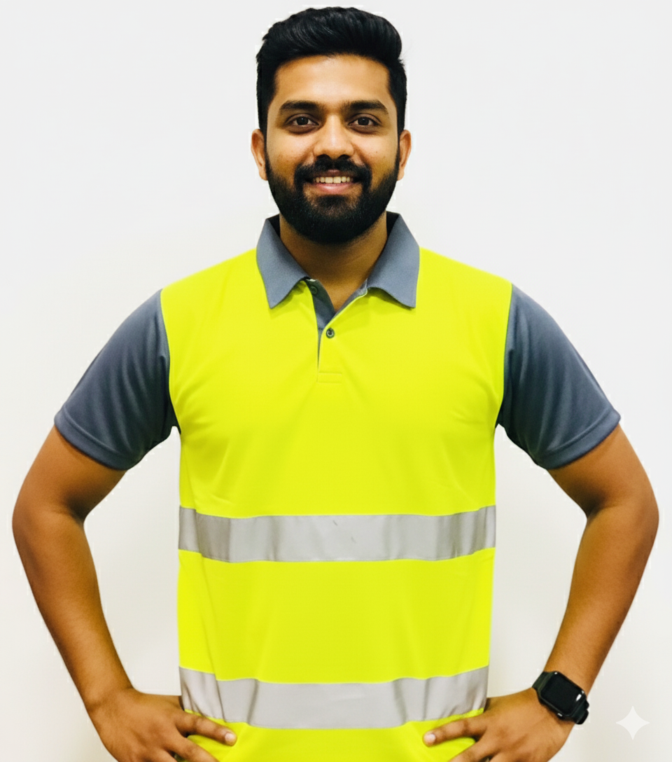 AIRPORT CITRON ROUND NECK REFLECTIVE TSHIRT