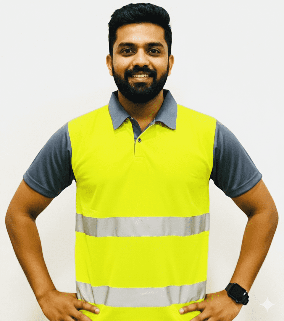 AIRPORT CITRON ROUND NECK REFLECTIVE TSHIRT